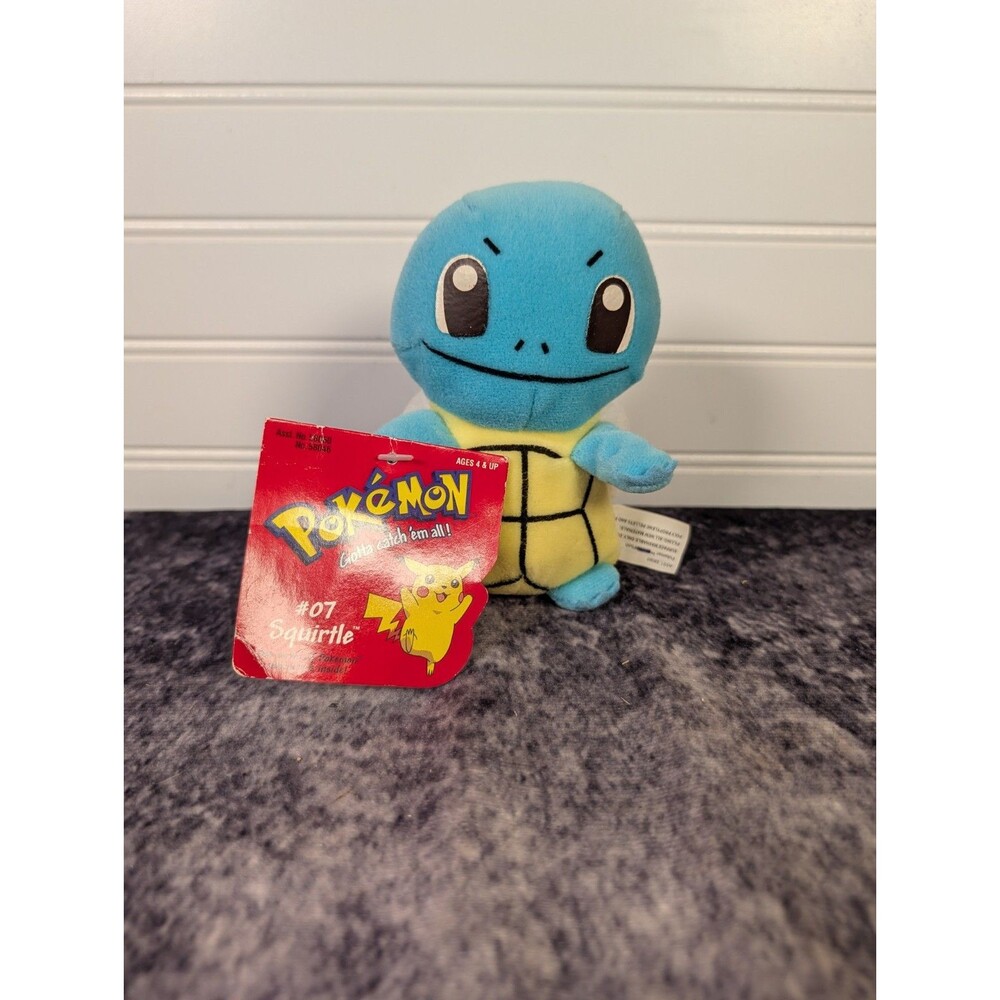 1998 Pokémon Squirtle #07 VTG Beanie Plush New With Tags Hasbro Surface Washable